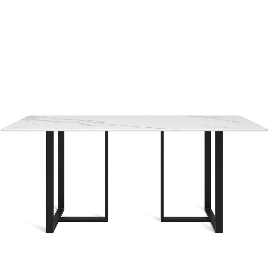 Modern sintered stone dining table gemini in white background.
