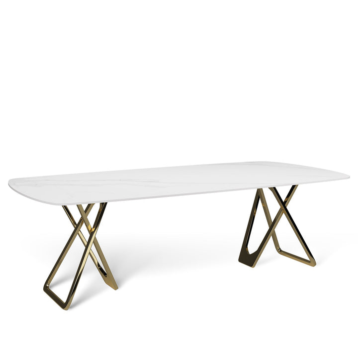 Modern sintered stone dining table groot in still life.