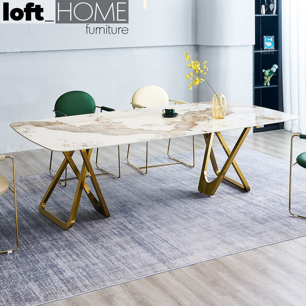 Modern sintered stone dining table groot primary product view.