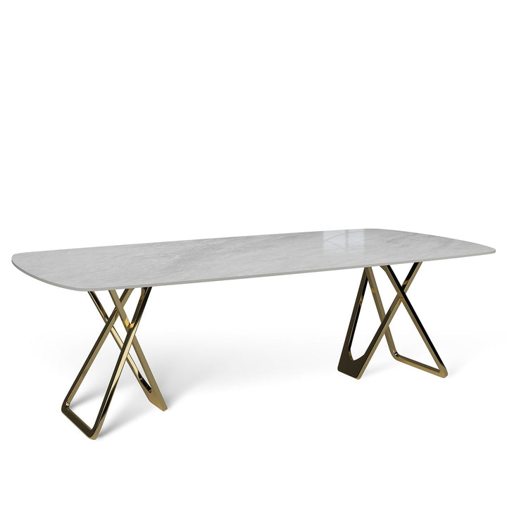 Modern sintered stone dining table groot layered structure.