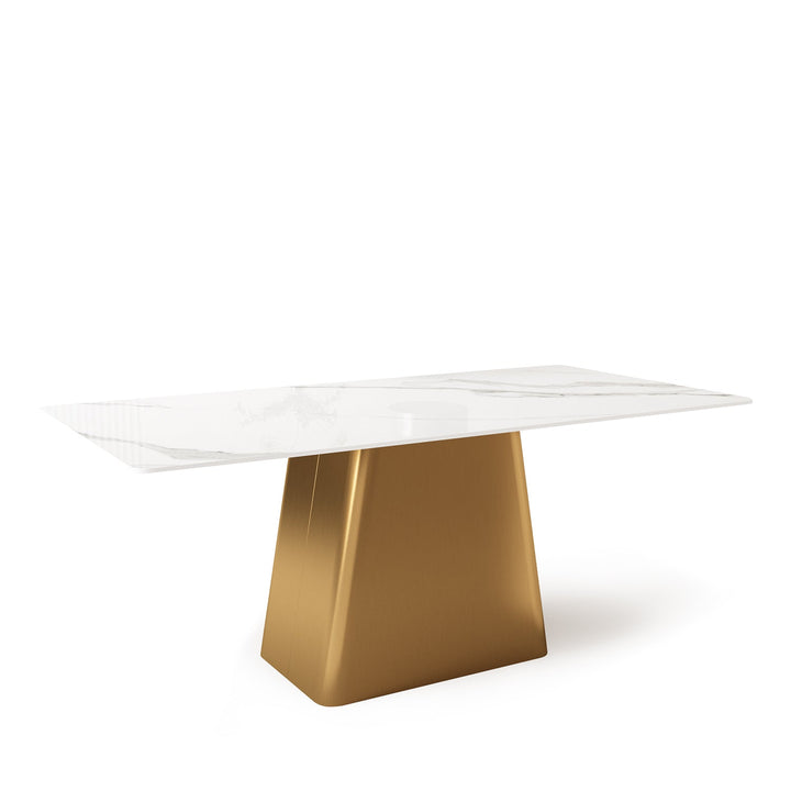 Modern sintered stone dining table haku gold conceptual design.