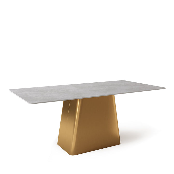 Modern sintered stone dining table haku gold environmental situation.