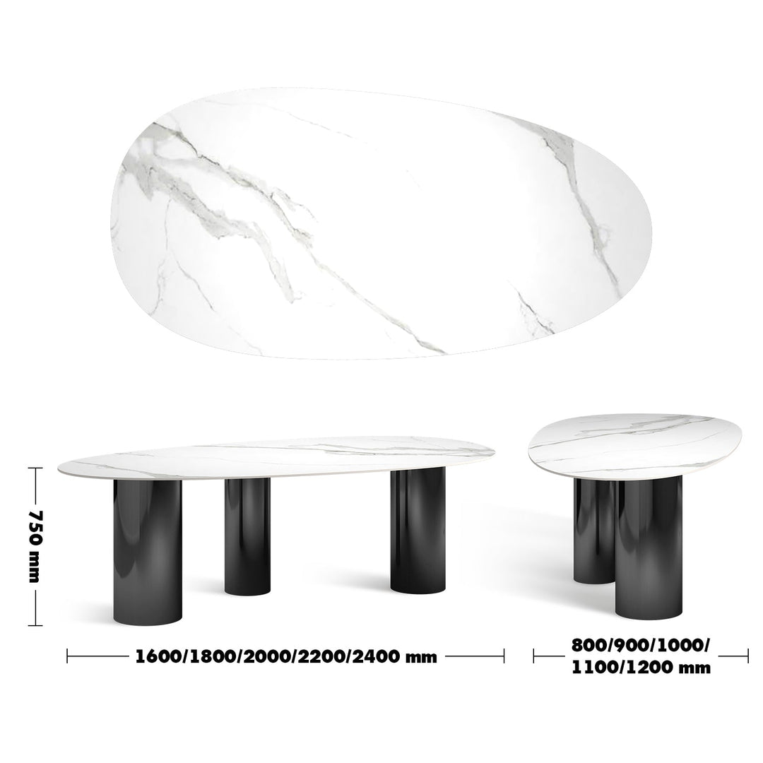 Modern sintered stone dining table lagos dark grey size charts.