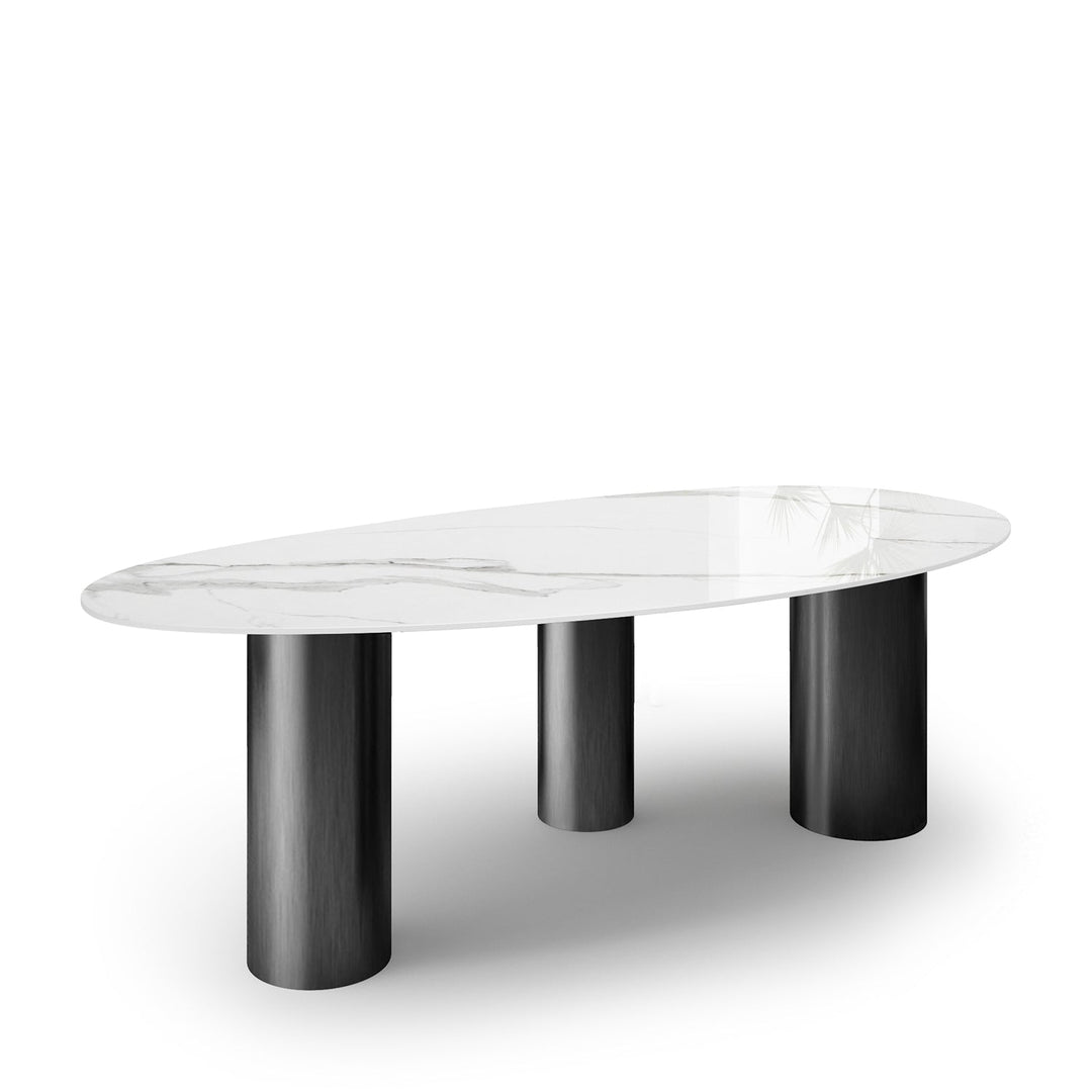 Modern sintered stone dining table lagos dark grey conceptual design.