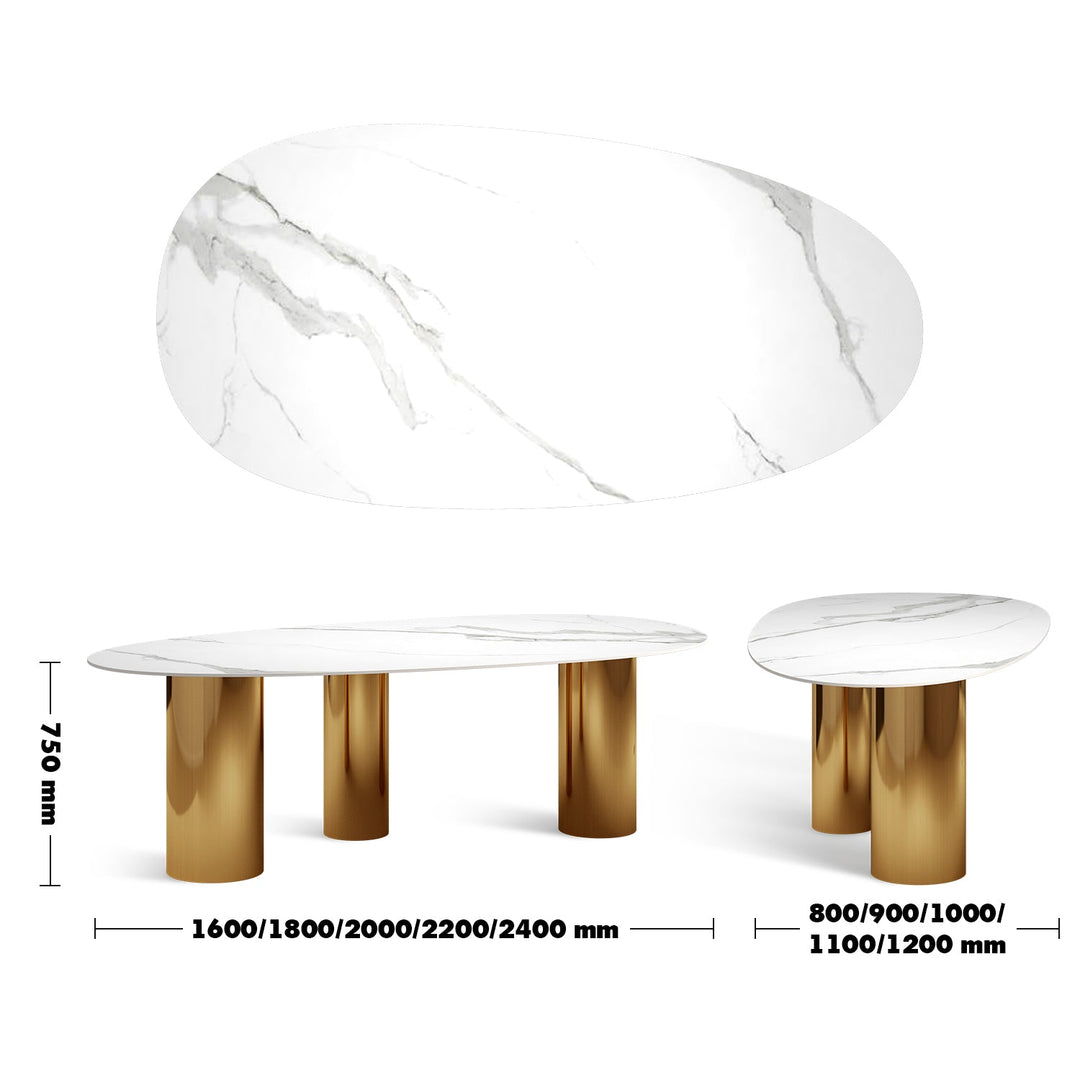 Modern sintered stone dining table lagos gold size charts.