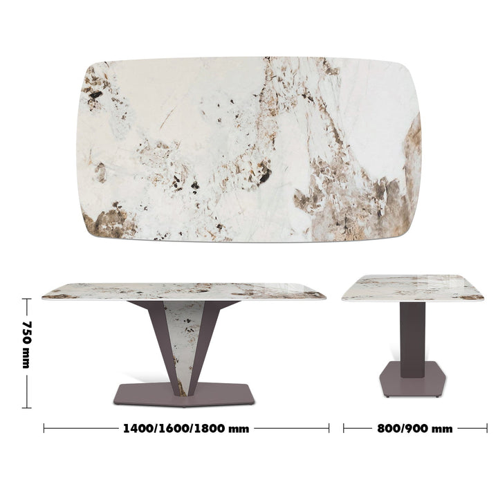 Modern sintered stone dining table liberality size charts.