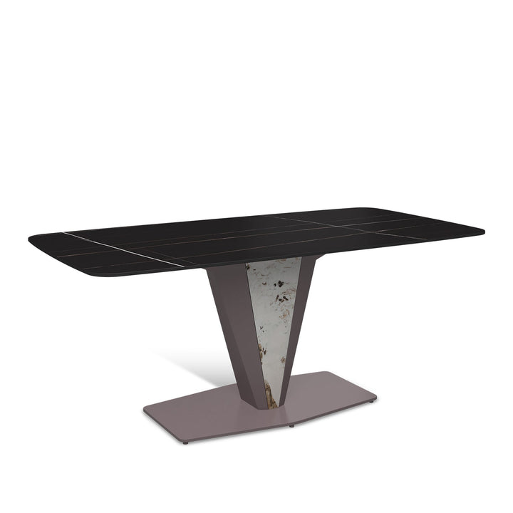 Modern sintered stone dining table liberality in still life.