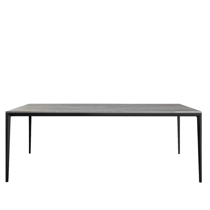 Modern sintered stone dining table long island black in white background.