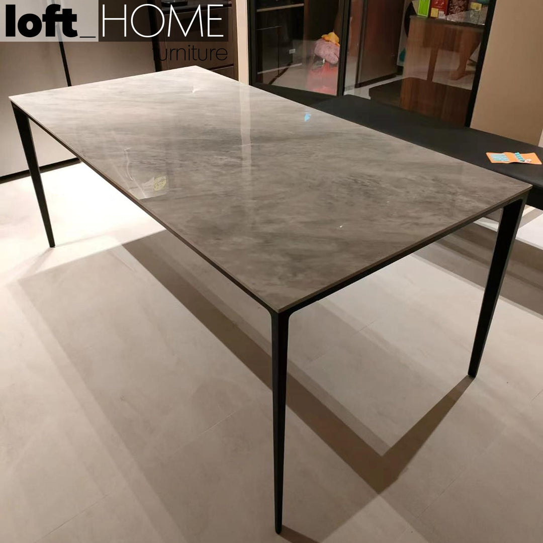 Modern sintered stone dining table long island black situational feels.
