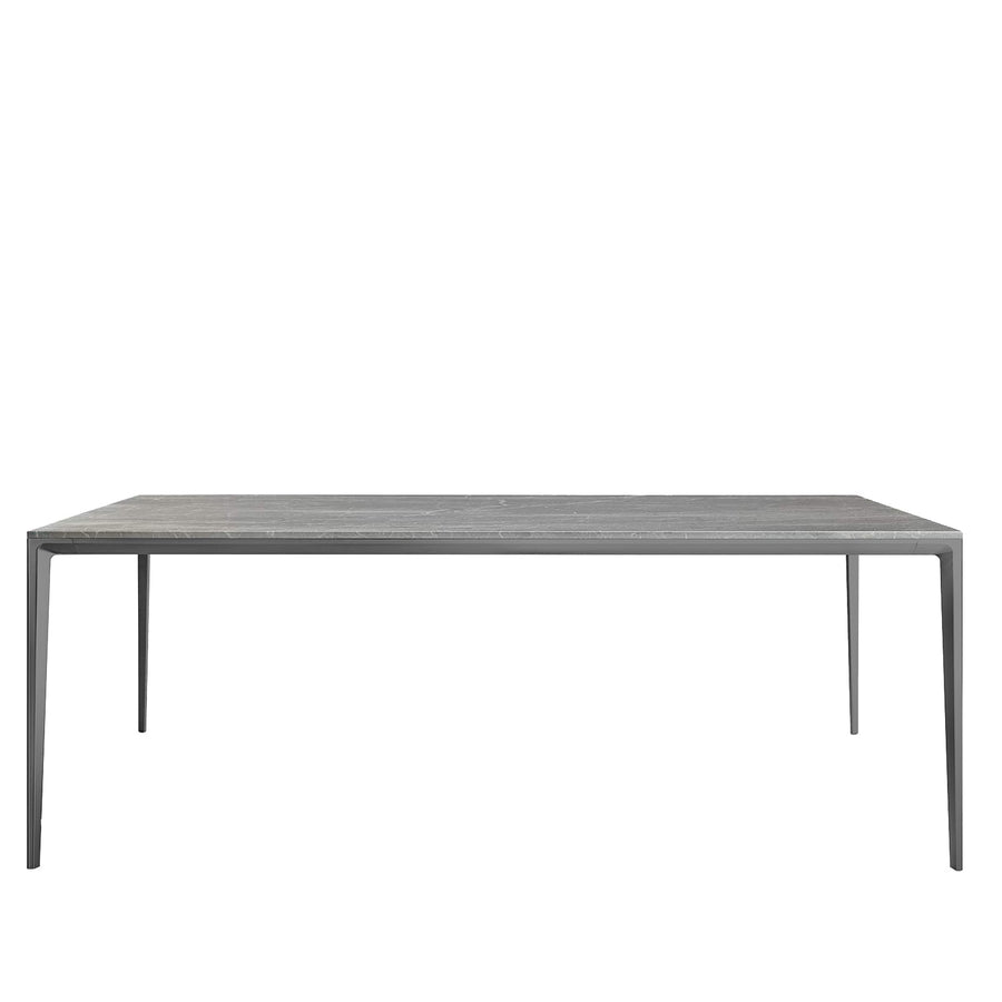 Modern sintered stone dining table long island grey in white background.