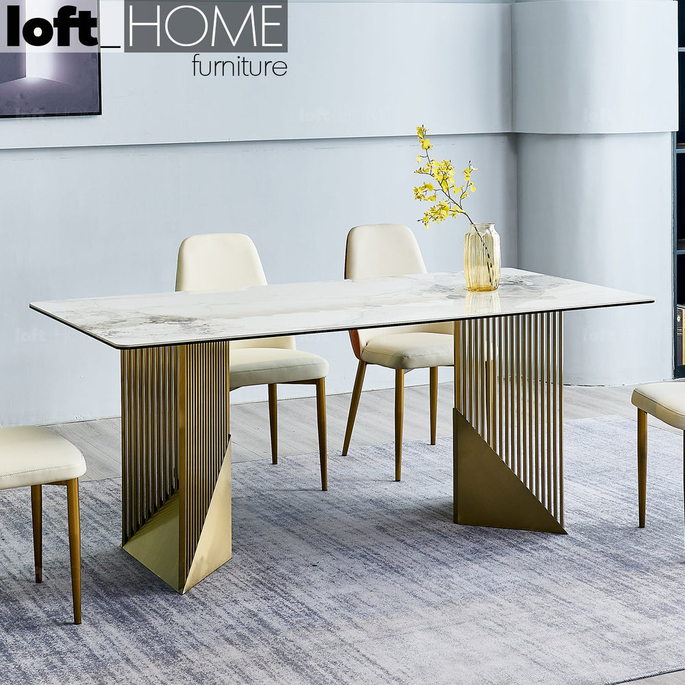 Modern sintered stone dining table luxor primary product view.