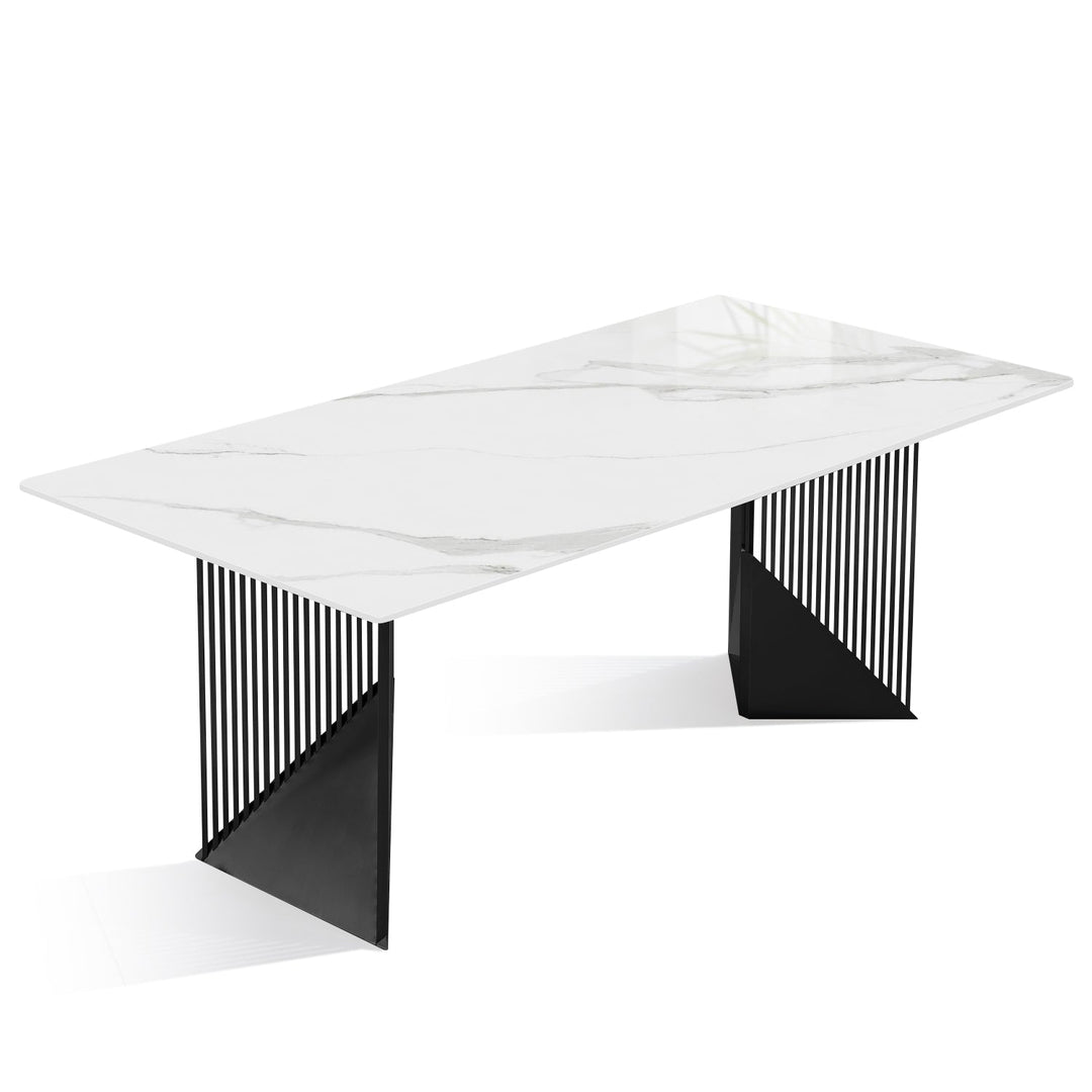 Modern sintered stone dining table obsidian conceptual design.