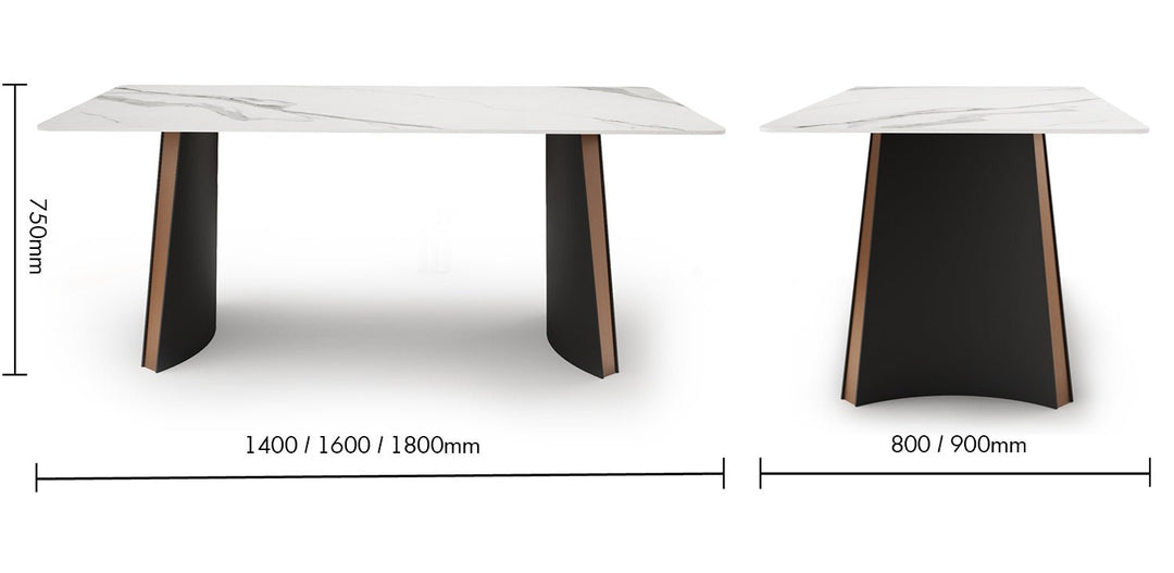 Modern sintered stone dining table sawyer size charts.