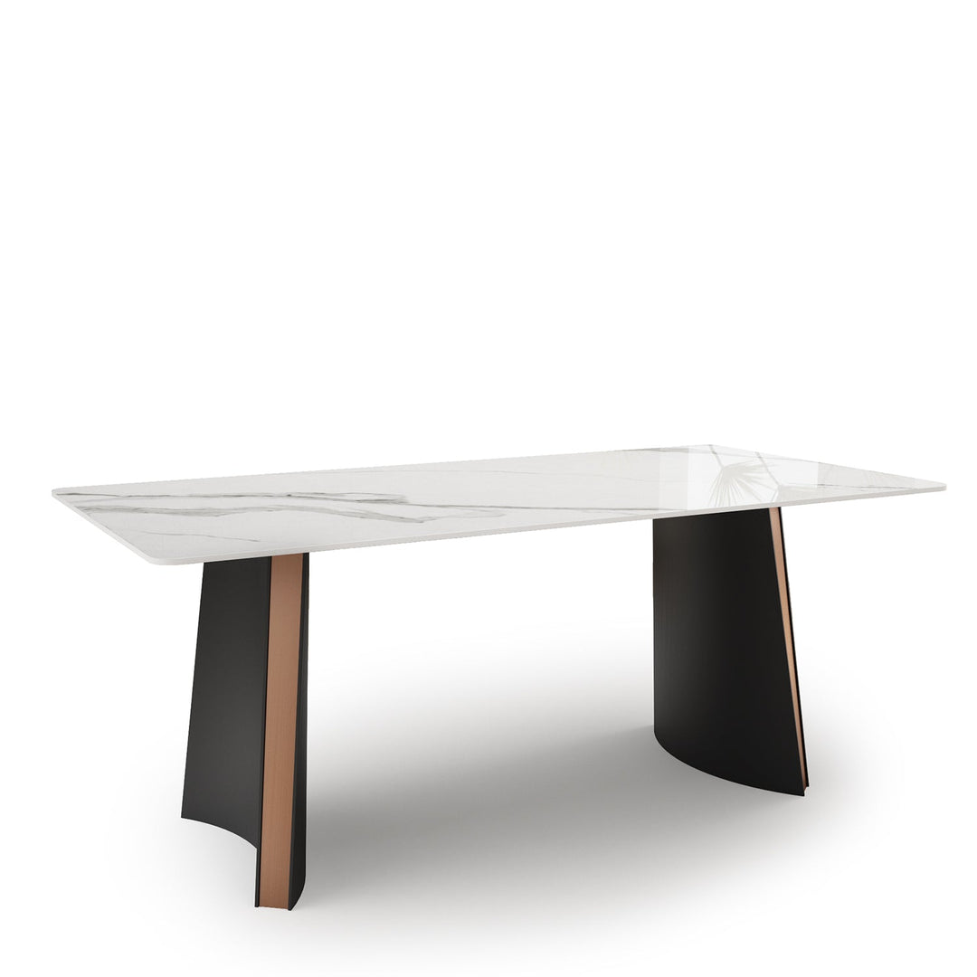 Modern sintered stone dining table sawyer conceptual design.