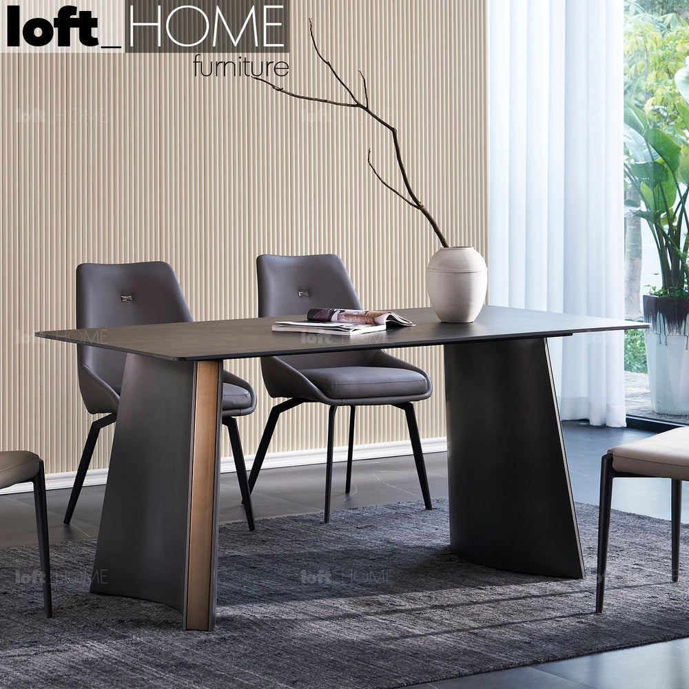 Modern sintered stone dining table sawyer primary product view.