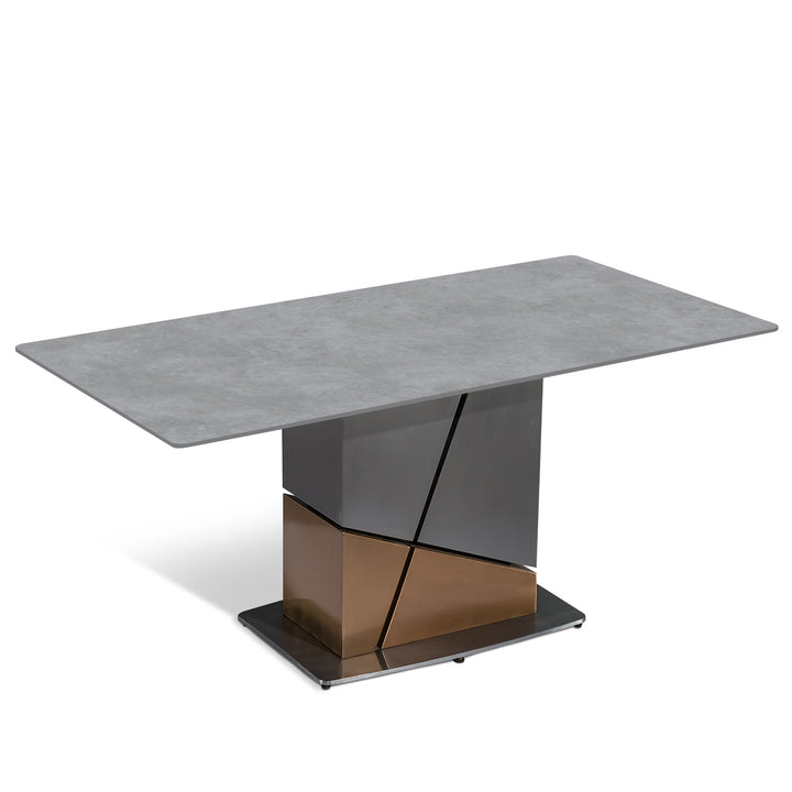 Modern sintered stone dining table sculptural environmental situation.