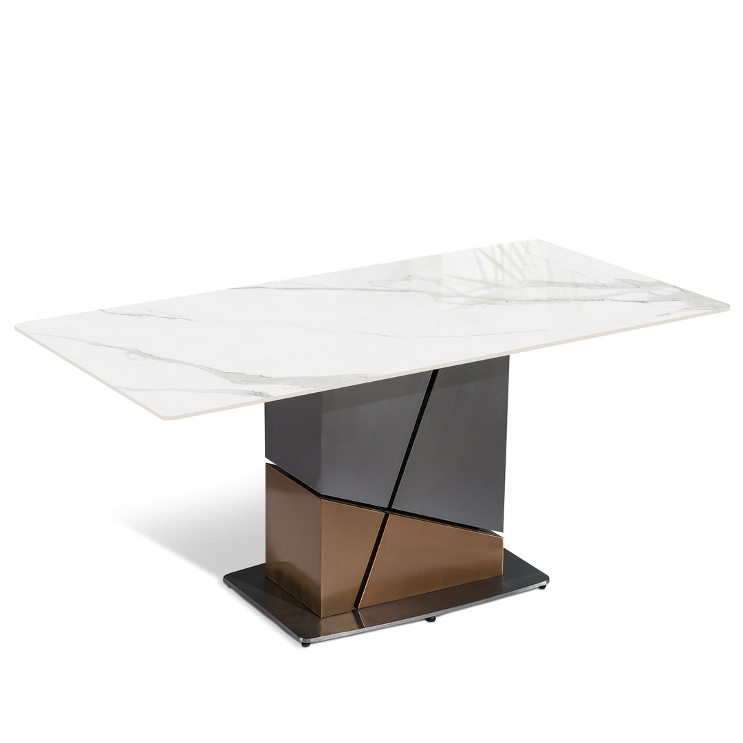 Modern sintered stone dining table sculptural conceptual design.