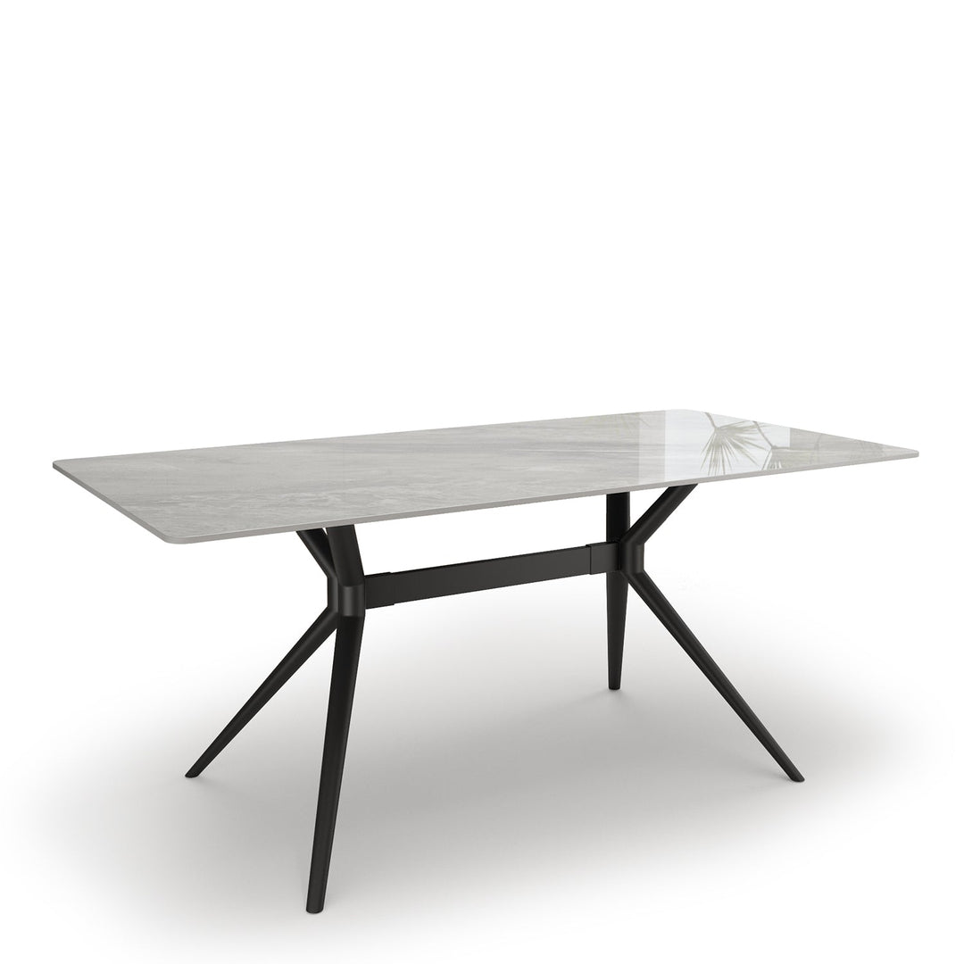 Modern sintered stone dining table spider black situational feels.