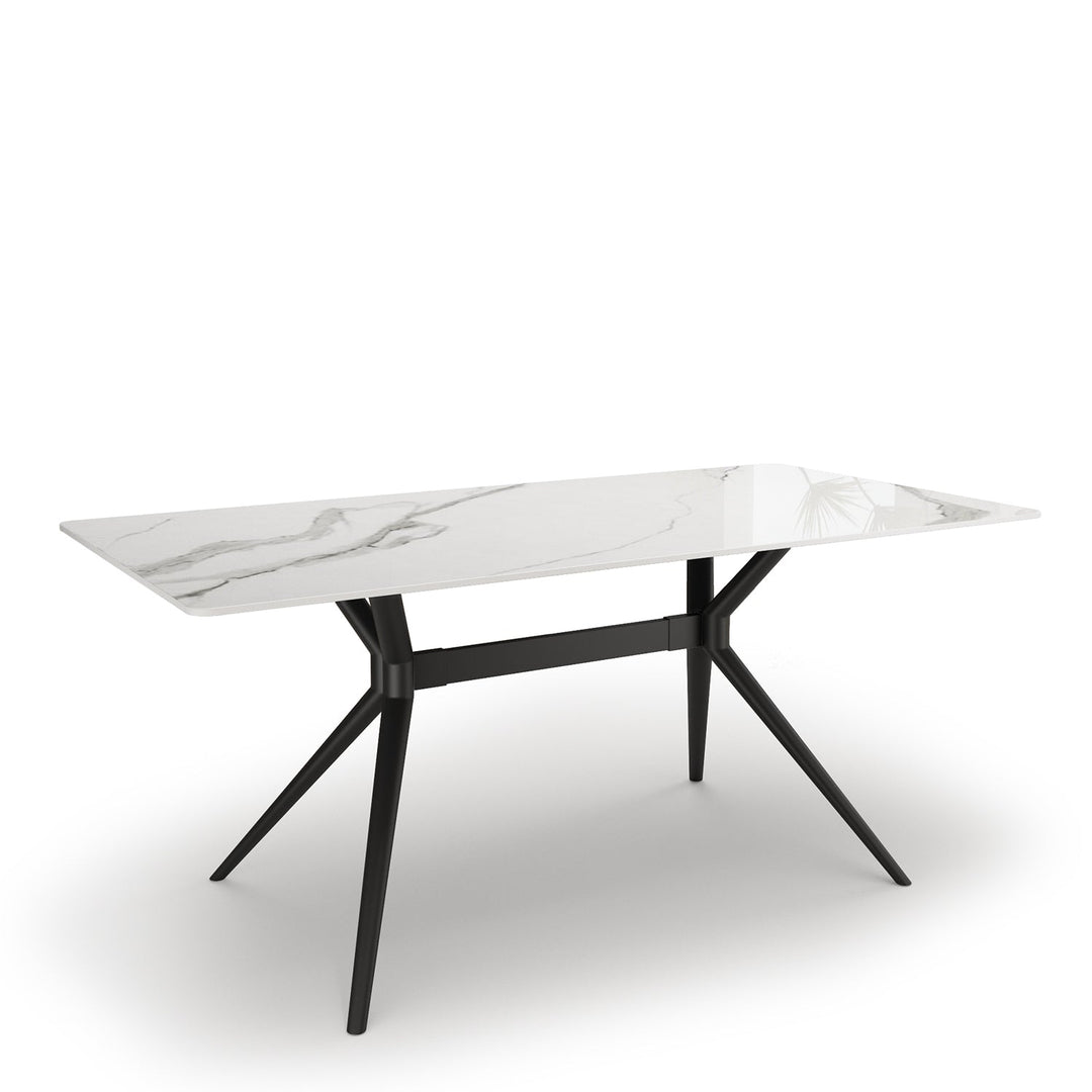 Modern sintered stone dining table spider black conceptual design.