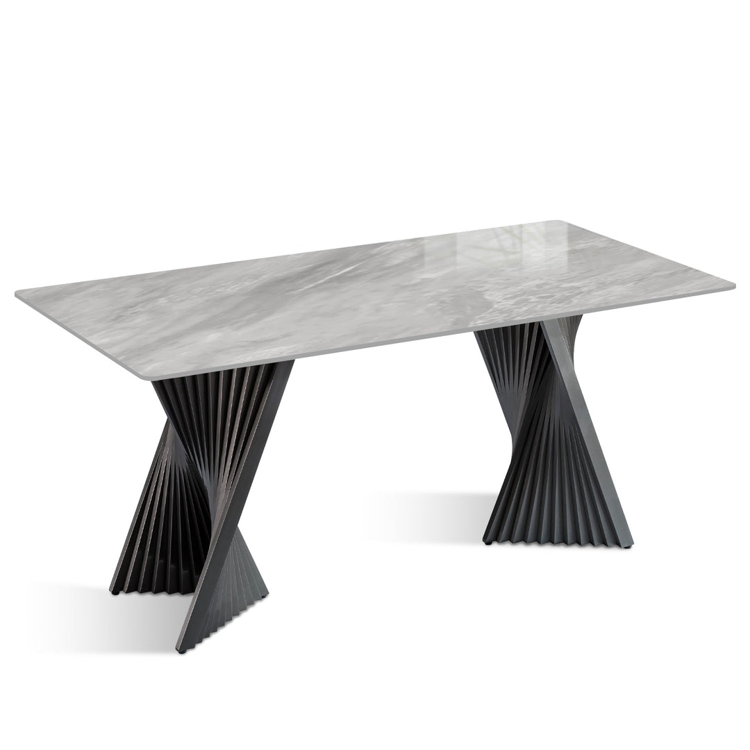 Modern sintered stone dining table spiral situational feels.