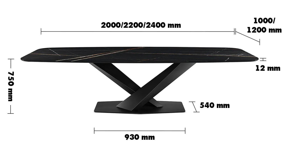 Modern sintered stone dining table stratos black pro size charts.
