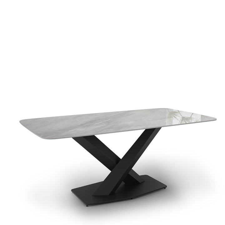 Modern sintered stone dining table stratos black conceptual design.