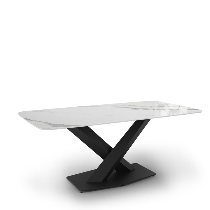 Modern sintered stone dining table stratos black environmental situation.