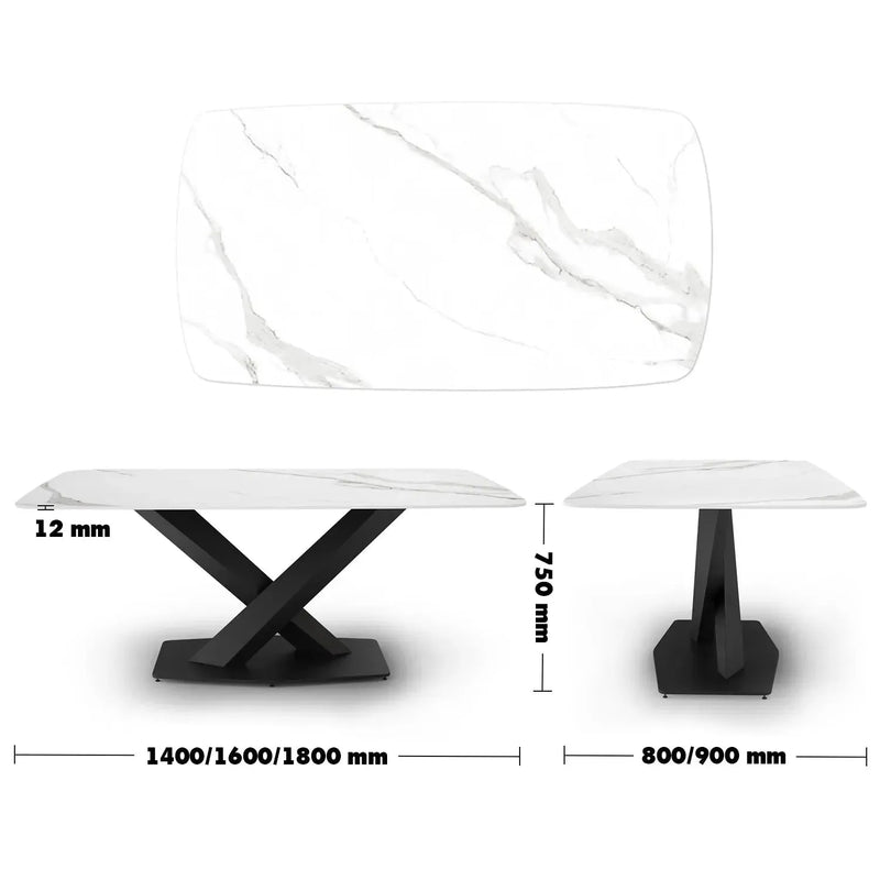 Modern sintered stone dining table stratos black size charts.