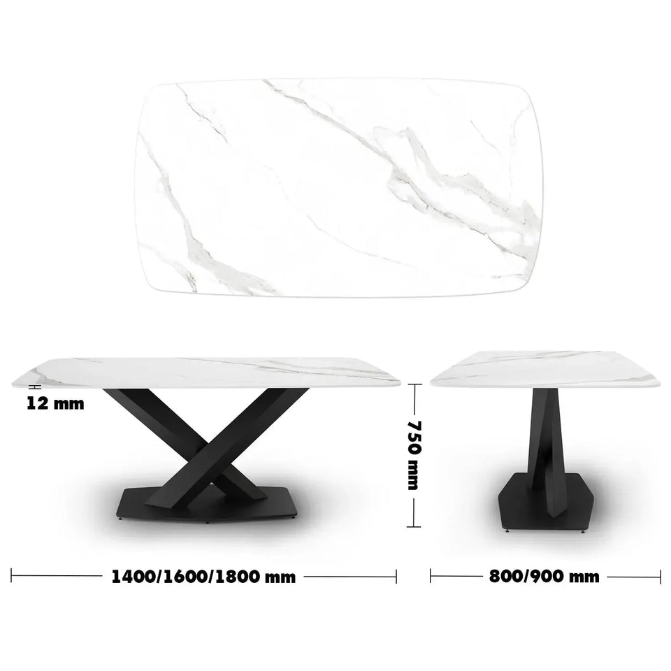 Modern sintered stone dining table stratos black size charts.