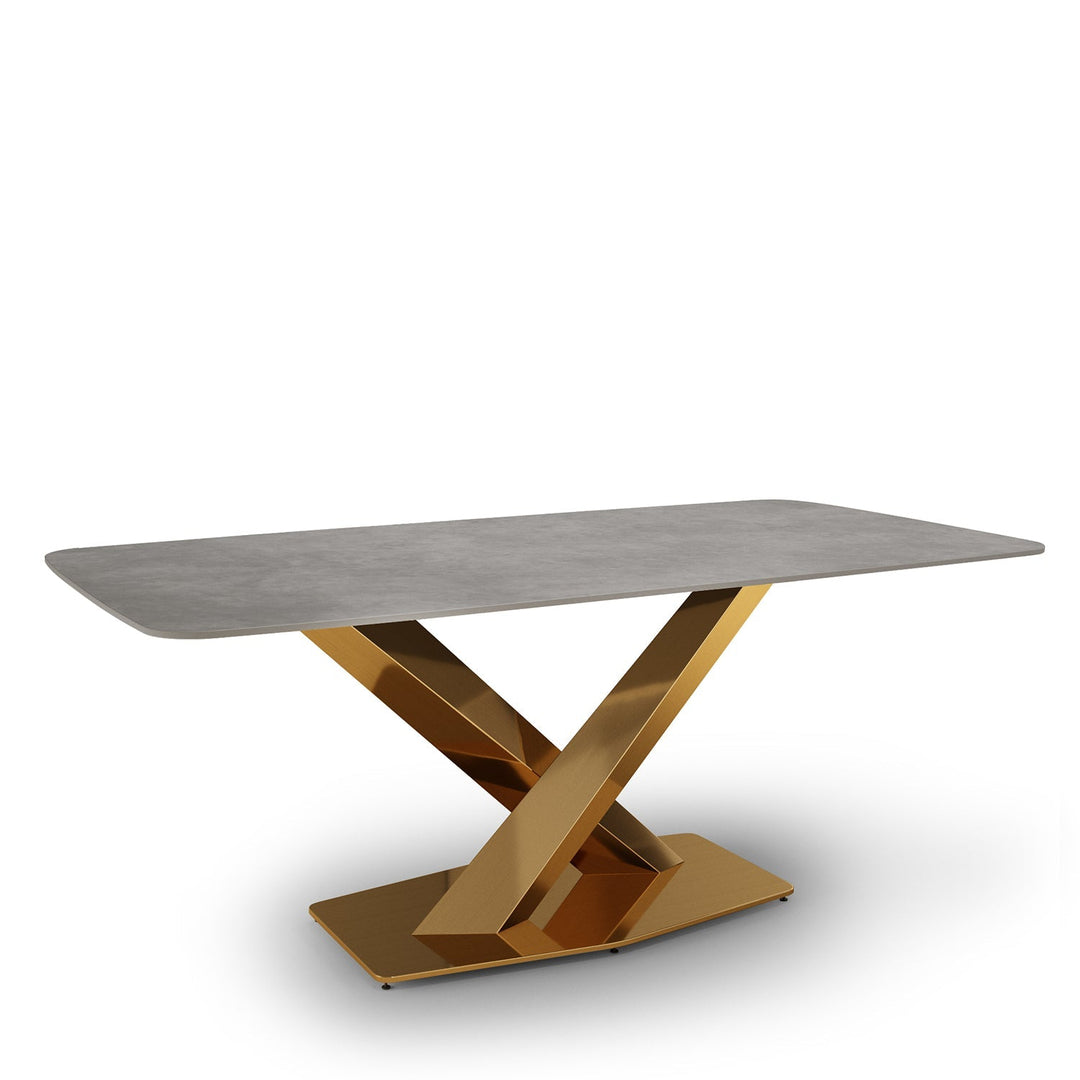 Modern sintered stone dining table stratos gold environmental situation.