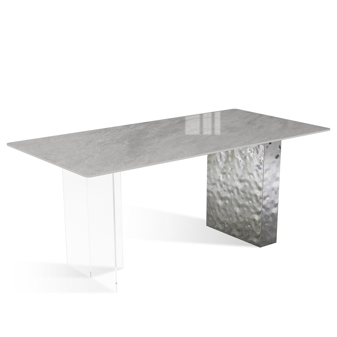 Modern sintered stone dining table suyab layered structure.