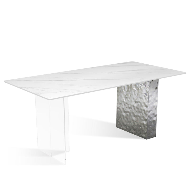 Modern sintered stone dining table suyab in still life.