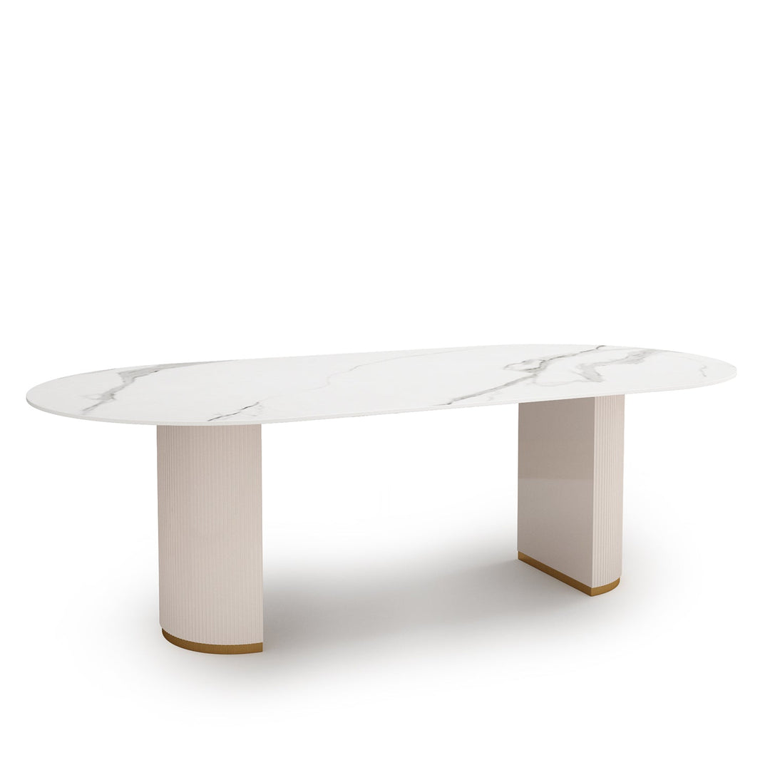 Modern sintered stone dining table tambo pro in still life.