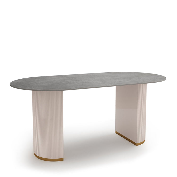 Modern sintered stone dining table tambo in still life.