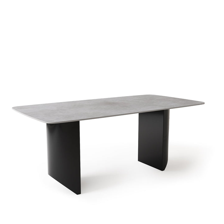 Modern sintered stone dining table wedge black environmental situation.