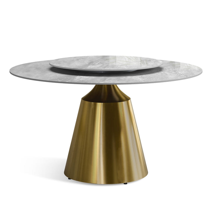 Modern sintered stone round dining table aria conceptual design.