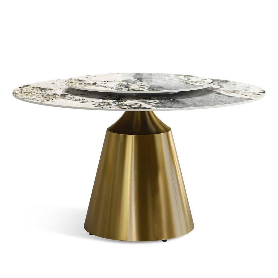 Modern sintered stone round dining table aria situational feels.