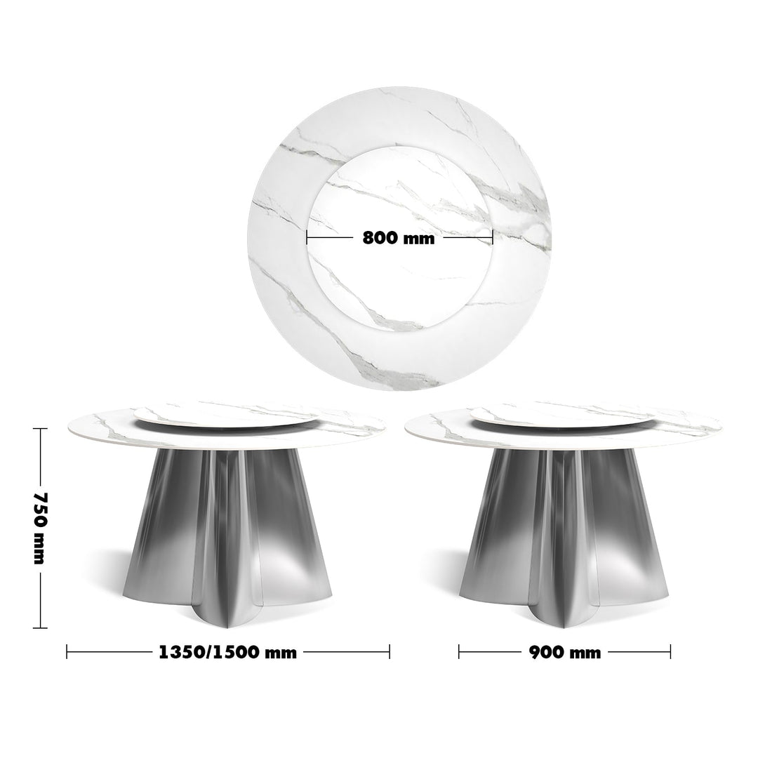 Modern sintered stone round dining table davi size charts.