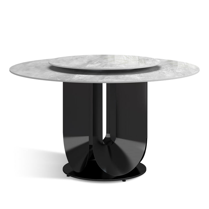 Modern sintered stone round dining table hugo conceptual design.