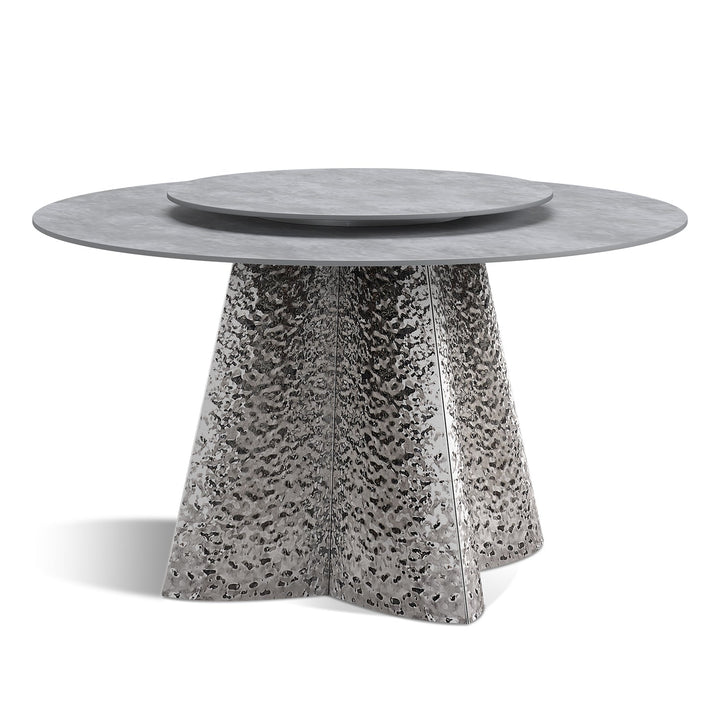 Modern sintered stone round dining table julia in still life.
