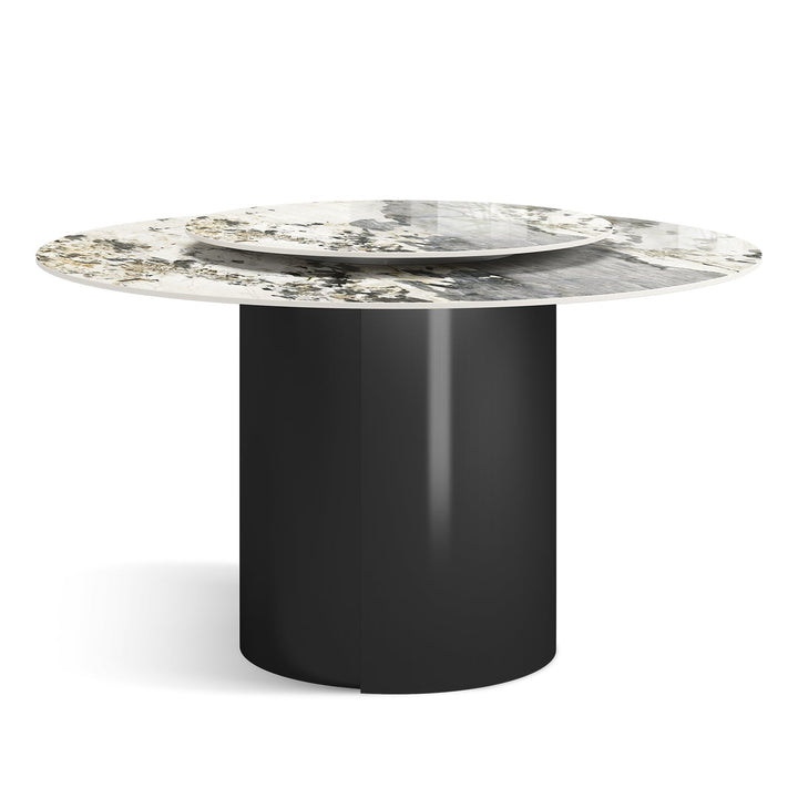 Modern sintered stone round dining table titan situational feels.