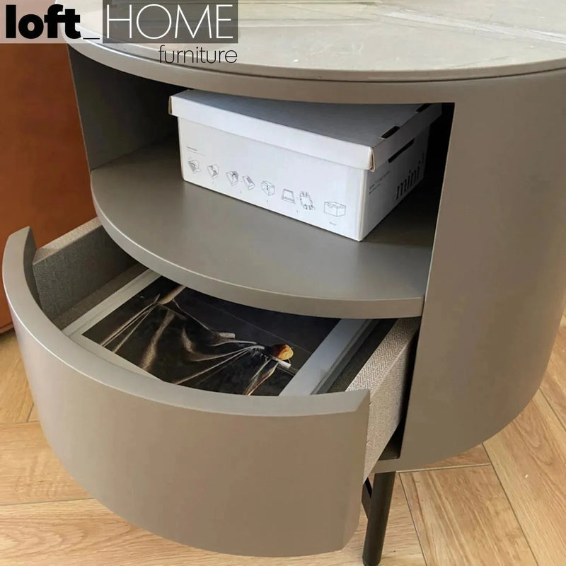 Modern sintered stone side table rosa conceptual design.