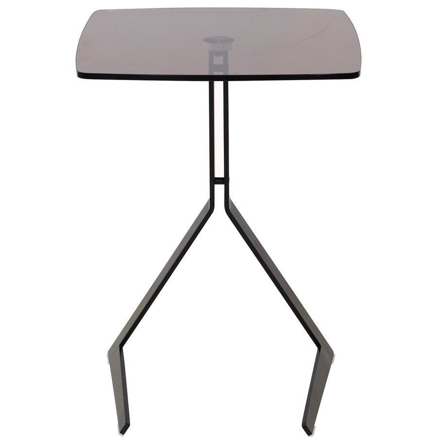 Modern steel c leg side table ivan in white background.