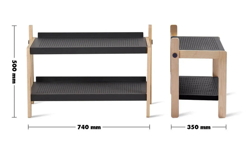 Modern steel shoe shelf sko 2 size charts.
