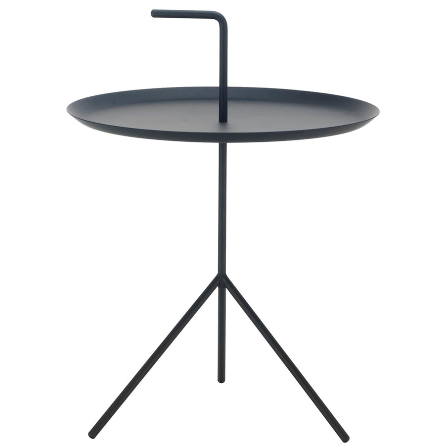 Modern steel side table dwell in white background.