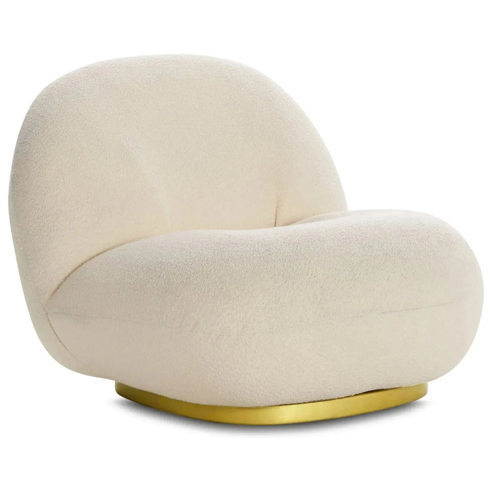 Modern teddy fabric 1 seater sofa pacha in white background.