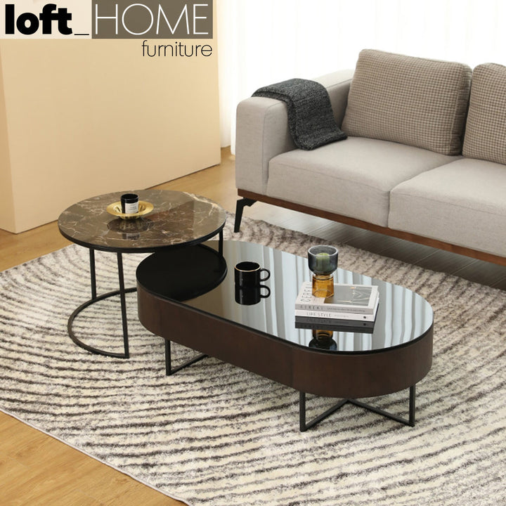 Modern tempered glass coffee table gina primary product view.