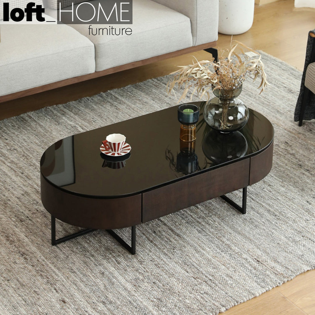 Modern tempered glass coffee table gina material variants.
