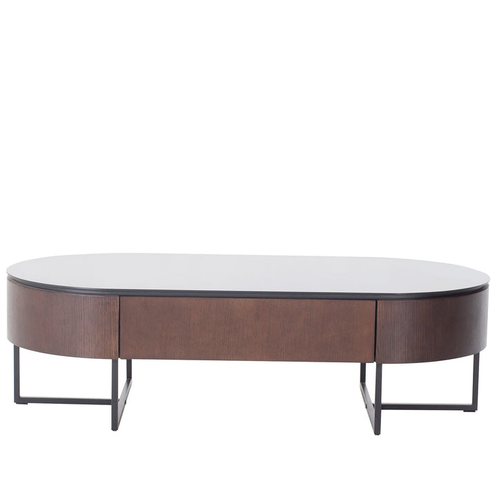Modern tempered glass coffee table gina in white background.