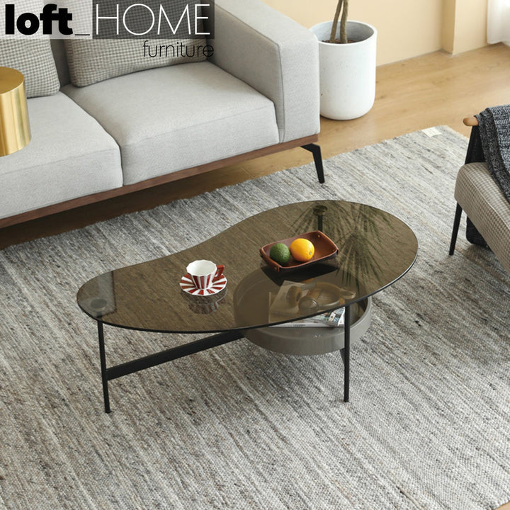 Modern tempered glass coffee table gioia primary product view.